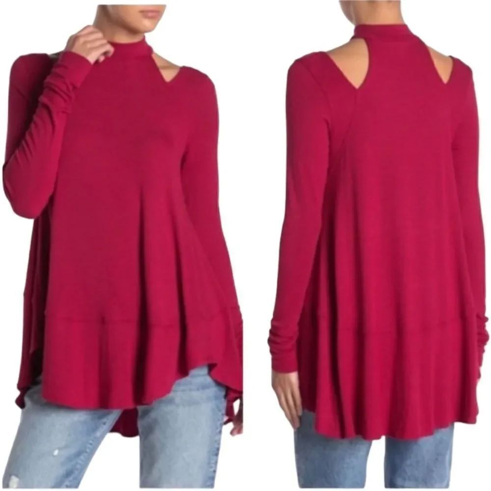 Free People Small Cold Shoulder Downtown Girl Cutout Tunic